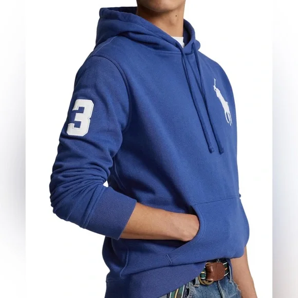 POLO RALPH LAUREN Men’s Big Pony Fleece Hoodie Beach Royal XX-Large